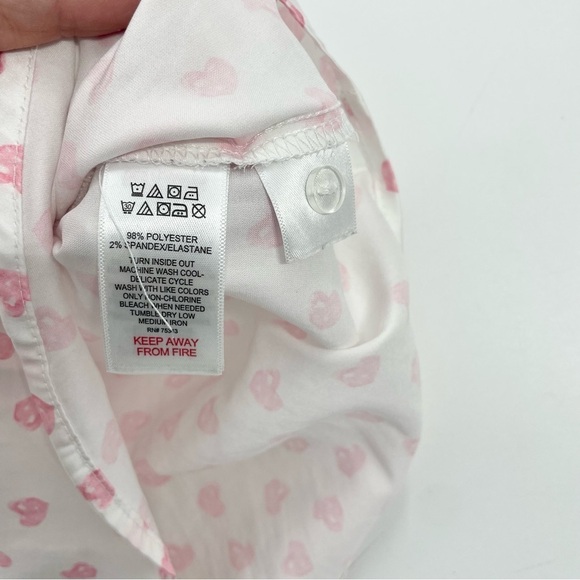 Tabitha Webb Soft Girl valentine satin button down satin sleep shirt heart print - Picture 8 of 9